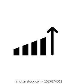 Profit icon in trendy design style. Growth bar graph icon vector illustration