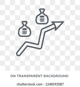 Profit icon. Trendy flat vector Profit icon on transparent background from Cryptocurrency economy and finance collection. High quality filled Profit symbol use for web and mobile
