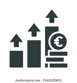 Profit icon vector illustration. Euro currency	