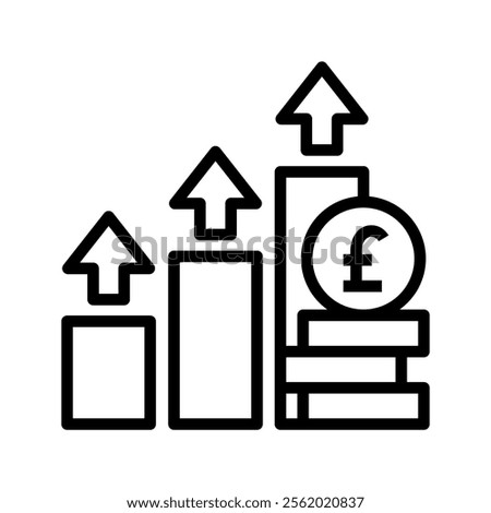 Profit icon vector illustration. Pound currency