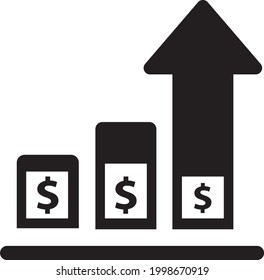  profit icon vector. Income vector icon.