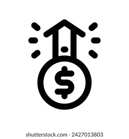 profit icon. vector line icon for your website, mobile, presentation, and logo design.