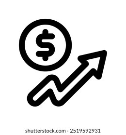 profit icon. vector line icon for your website, mobile, presentation, and logo design.