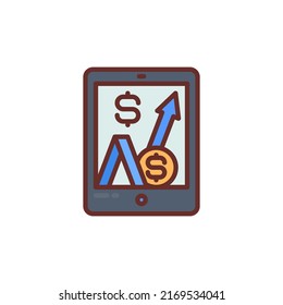 icono de ganancia en vector. Logotipo