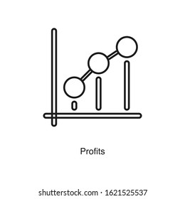 Profit icon vector on white background. Analytics black icon illustration