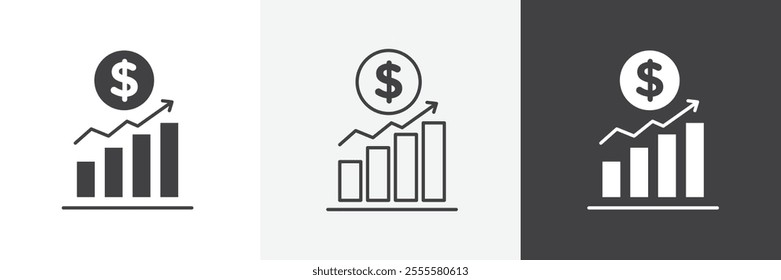 Profit icon vector set for ui designs