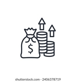 profit icon. vector.Editable stroke.linear style sign for use web design,logo.Symbol illustration.