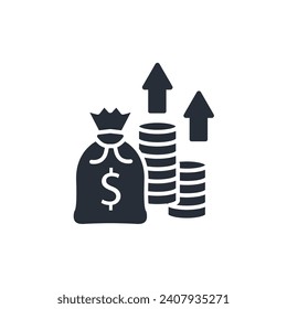 profit icon. vector.Editable stroke.linear style sign for use web design,logo.Symbol illustration.