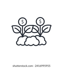 icono de ganancia. vector.Curso editable.Signo de estilo lineal para uso de diseño web,logotipo.Ilustración de símbolo.