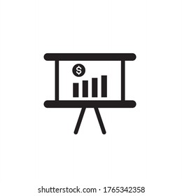 icono de ganancia vector.presentación,icono de gráfico de barras de crecimiento ilustración aislada