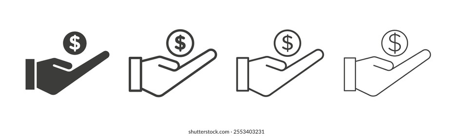 Profit icons collection. vector set in black color