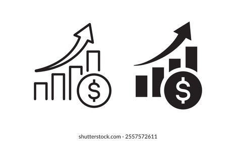 Profit icons. Vector illustration. Symbol of investment and economic progress.