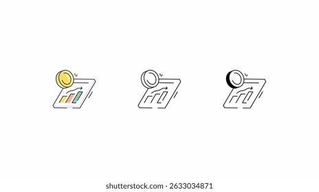 Vector Conjunto de iconos de ganancias Conjunto de iconos de línea de color Glifo Ilustración de stock