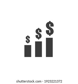 Profit Increase Icon Isolated on Black and White Vector Graphic