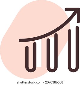 Profit increase, illustration, vector, on a white background.