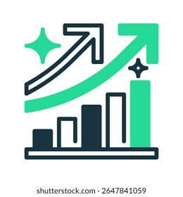 Ícone Linha de Aumento de Lucro, Símbolo de Estrutura de Tópicos para Aumento de Receita, Ganho Financeiro, Crescimento de Ganhos, Sucesso de Negócios e Prosperidade Econômica. Ícone de sinal vetorial.