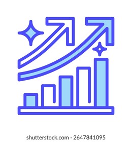 Ícone Linha de Aumento de Lucro, Símbolo de Estrutura de Tópicos para Aumento de Receita, Ganho Financeiro, Crescimento de Ganhos, Sucesso de Negócios e Prosperidade Econômica. Ícone de sinal vetorial.