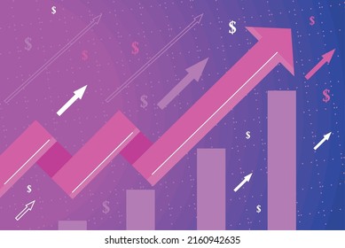 profit infographic with bars statistics
