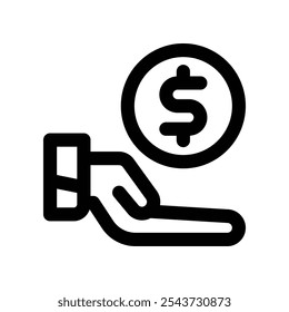 profit invesment icon. vector line icon for your website, mobile, presentation, and logo design.