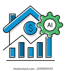 Profit and Investment Growth Ai Automation Vector Icon Design