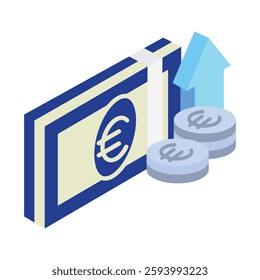 Profit isometric 3d, mini illustration icon, use for modern concept, UI or UX kit, web and app development. related to business, finance, economy..