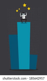 Profit leader drawing concept. Vector. Illustration.