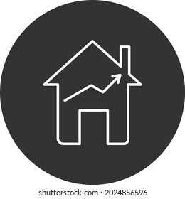 Profit Line Circle Inverted Vector Icon Design