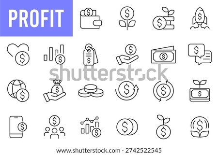 Profit Line Editable Icons set. Vector illustration in modern thin line