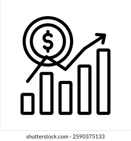 Profit Line Vector Illustration On White Background.