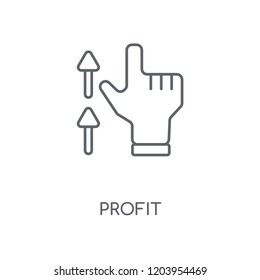 Profit linear icon. Profit concept stroke symbol design. Thin graphic elements vector illustration, outline pattern on a white background, eps 10.