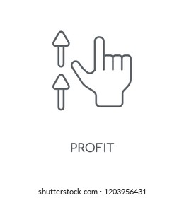 Profit linear icon. Profit concept stroke symbol design. Thin graphic elements vector illustration, outline pattern on a white background, eps 10.