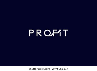 Profit Logo, arrow with text combination in text Profit typography logo, vector illustration