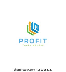 Profit Logo Design,P Logo, Letter P And Arrows, Letter P And Diagram Logo Design Vector Template