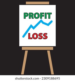 Profit loss business white board svg
