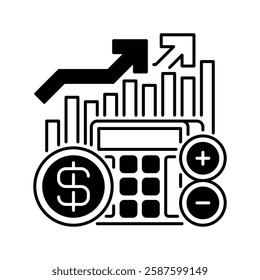 Profit and Loss Calculation line icon. Universal creative premium symbol. Vector sign icon logo template. Vector illustration