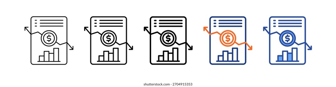 Icono de Vector de conjunto diferente de pérdida de ganancias