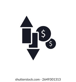 profit and loss icon collection .design style with background