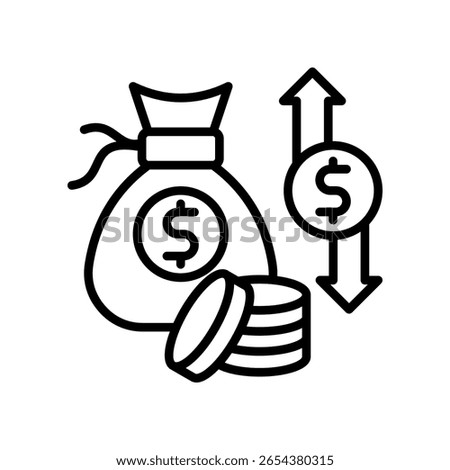 Profit And Loss Icon Line Vector Illustration