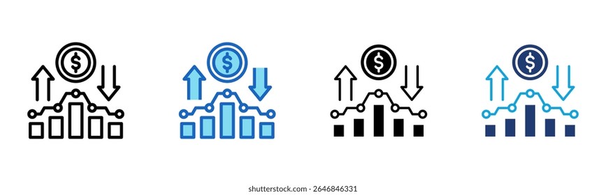 Profit And Loss icon Multi Style Vector Illustration