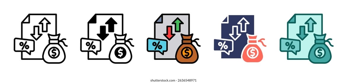 Profit And Loss Icon Multiple Vector Illustration