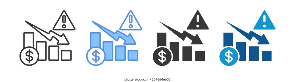 Profit Loss Icon Set Multiple Style Collection