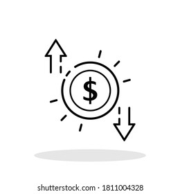 Profit and loss icon in trendy flat style. Finance symbol for your web site design, logo, app, UI Vector EPS 10. -  svg