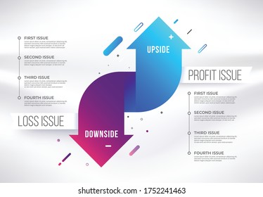 Profit and loss infographic template. Simple business presentation profit and loss issue. svg
