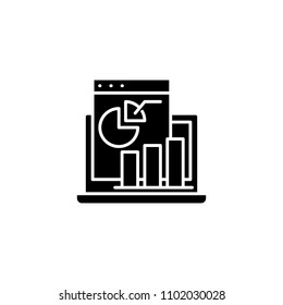 Profit and loss statement black icon concept. Profit and loss statement flat  vector symbol, sign, illustration.