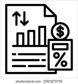 Profit And Loss Statement Icon Element For Design