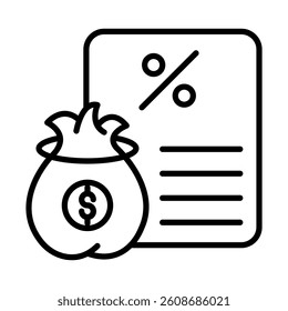 Profit and Loss Statement Vector Line Icon Design