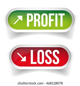 Profit and Loss Stock chart button vector