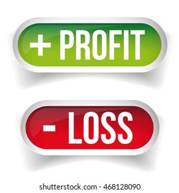 Profit and Loss Stock chart button vector