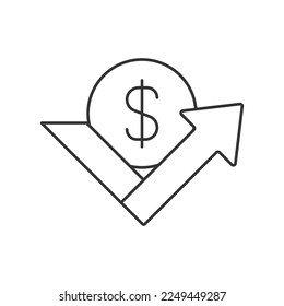 Profit and loss vector icon. Line sign for mobile concept and web design. Symbol, logo illustration. Vector graphics