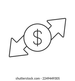 Profit and loss vector icon. Line sign for mobile concept and web design. Symbol, logo illustration. Vector graphics